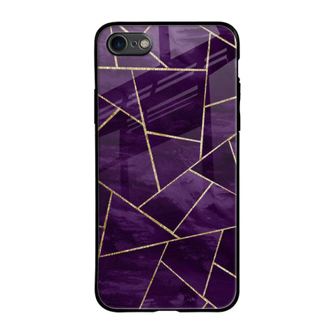 Geometric Purple Glossy Case For iPhone SE 2020