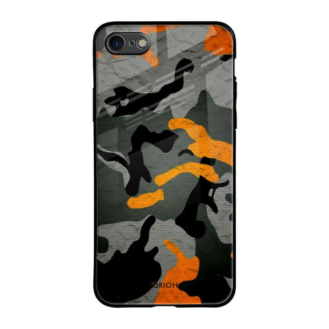 Camouflage Orange Glossy Case For iPhone SE 2020