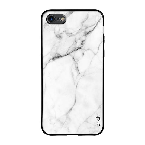Modern White Marble Glossy Case for iPhone SE 2020