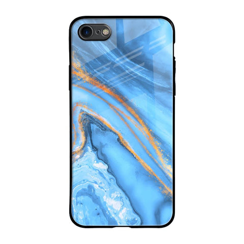Vibrant Blue Marble Glossy Case for iPhone SE 2020