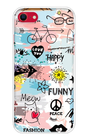 Happy Doodle Soft Cover for iPhone SE 2020