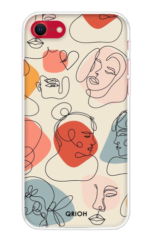 Abstract Faces Soft Cover for iPhone SE 2020
