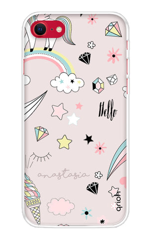 Unicorn Doodle Soft Cover For iPhone SE 2020