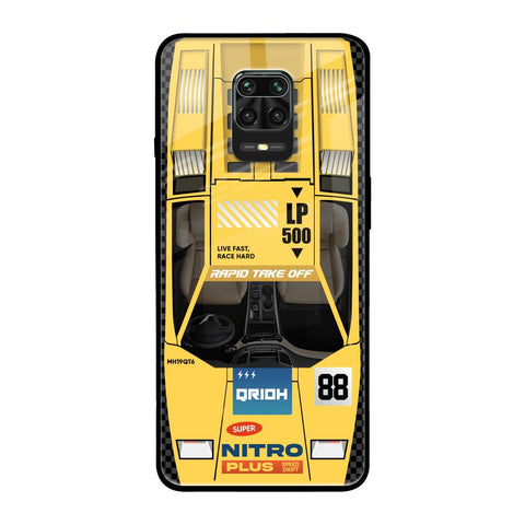 Yellow Racing Car Glossy Case for Xiaomi Redmi Note 9 Pro