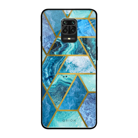 Turquoise Geometrical Marble Glossy Case for Xiaomi Redmi Note 9 Pro