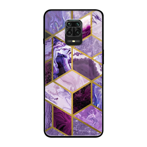 Purple Rhombus Marble Glossy Case for Xiaomi Redmi Note 9 Pro