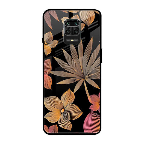 Lines Pattern Flowers Glossy Case for Xiaomi Redmi Note 9 Pro