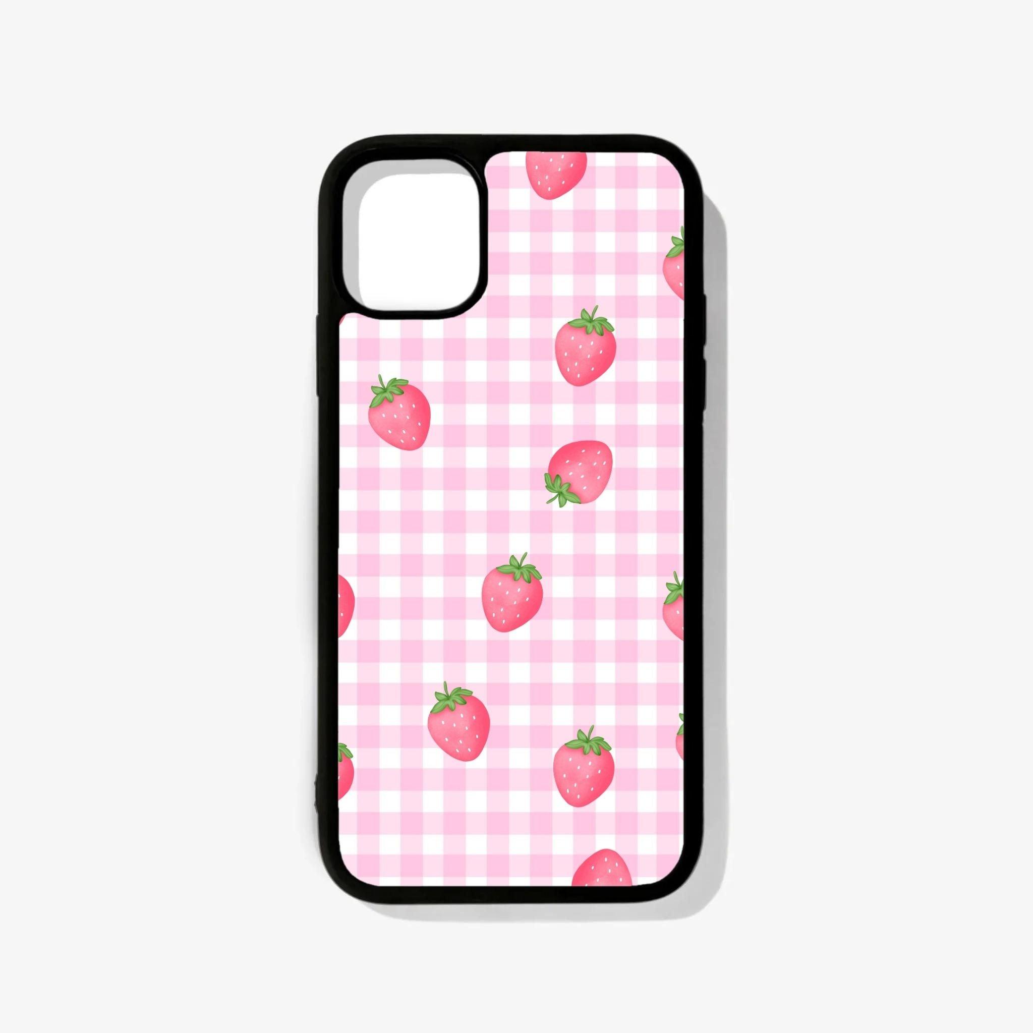 Strawberry Pattern Glass Case - Case On