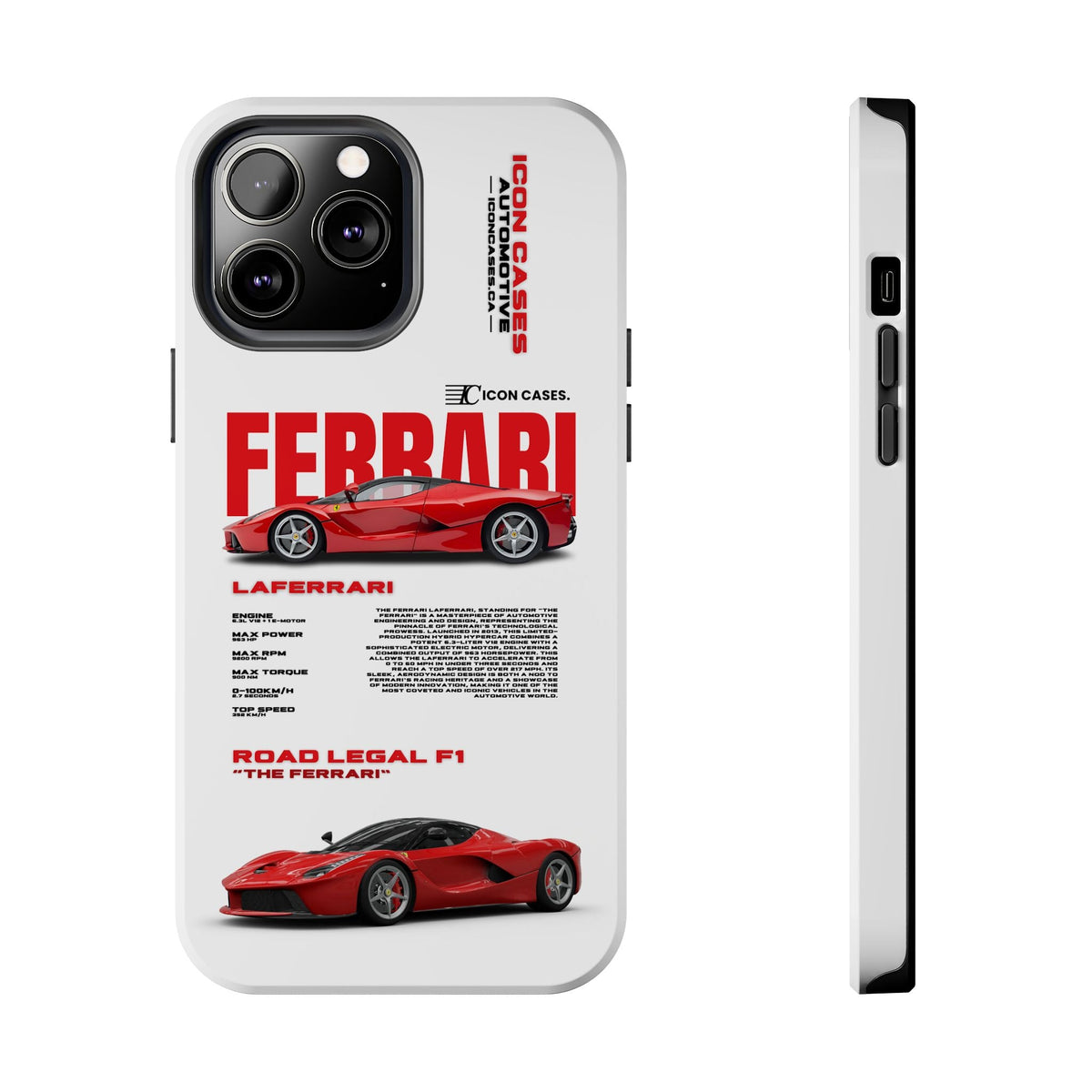 Ferrari LaFerrari White Premium Tough Shining Phone Case (Double Layer) Available For All iPhone Models