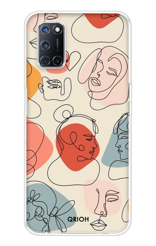 Abstract Faces Soft Cover for Oppo A52