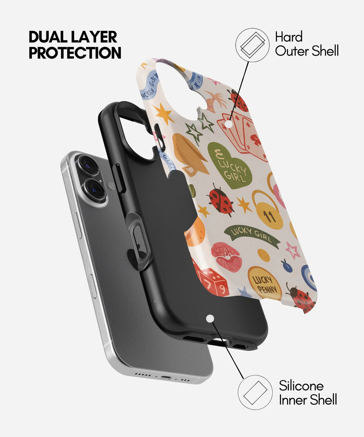 Lady Luck Premium Tough Shining Phone Case (Double Layer) Available For All iPhone Models