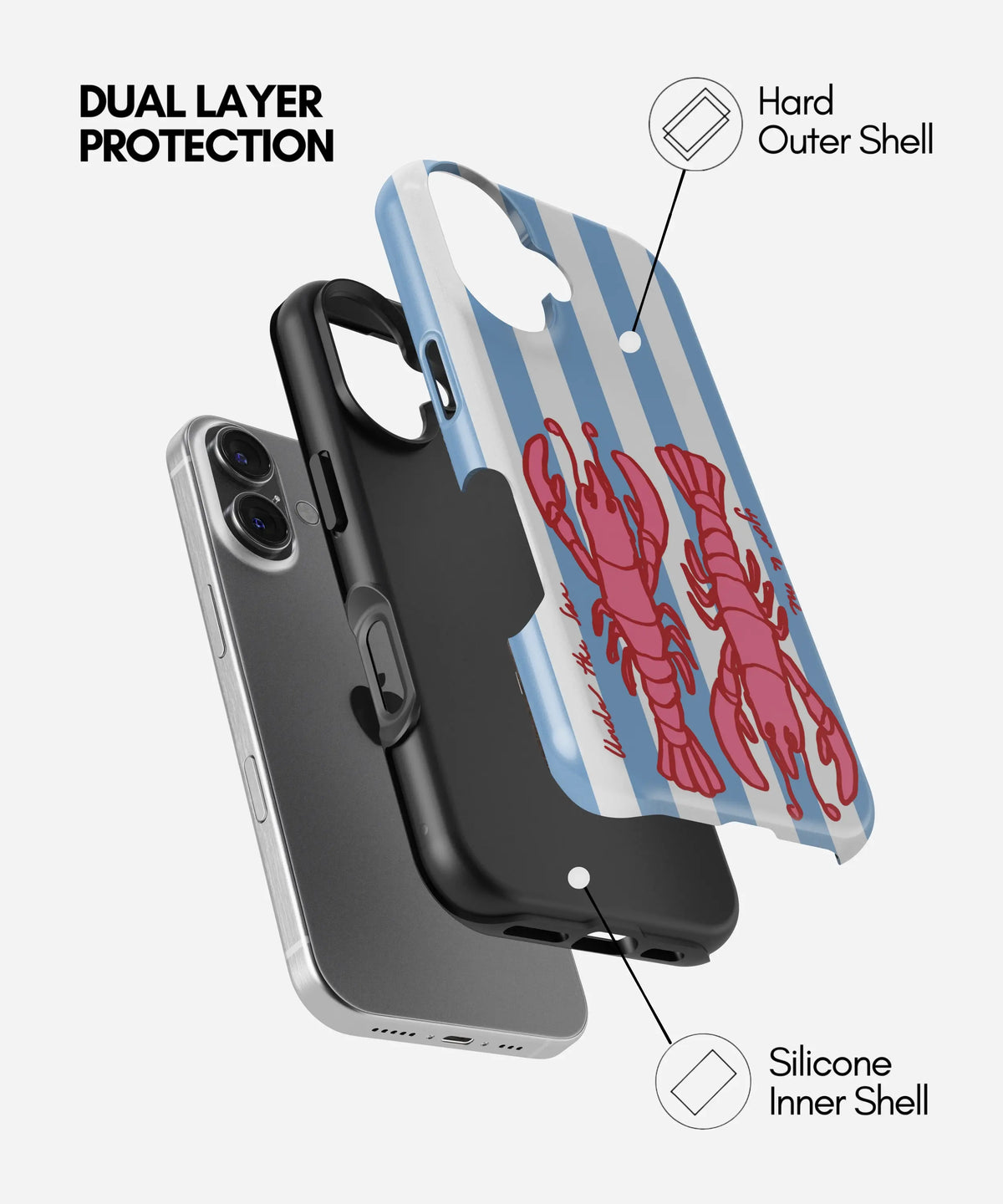 Forever Pair Premium Tough Shining Phone Case (Double Layer) Available For All iPhone Models