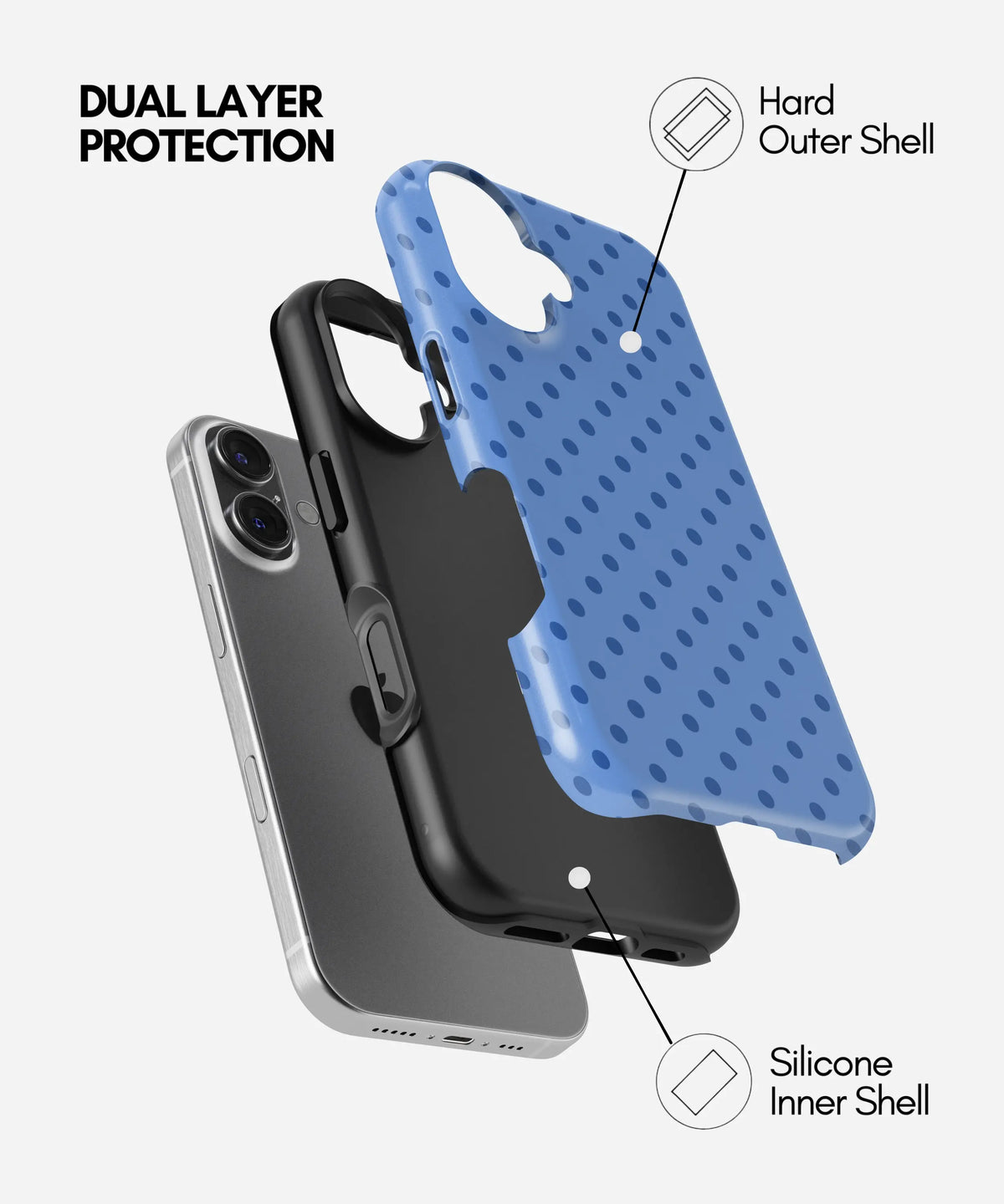 Color Pop Polka Premium Tough Shining Phone Case (Double Layer) Available For All iPhone Models