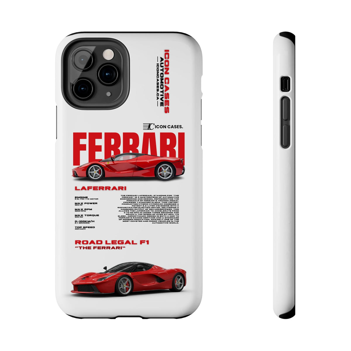 Ferrari LaFerrari White Premium Tough Shining Phone Case (Double Layer) Available For All iPhone Models