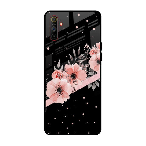 Floral Black Band Glossy Case For Realme C3