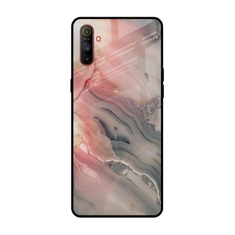 Pink And Grey Marble Glossy Case For Realme C3