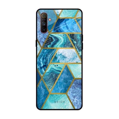 Turquoise Geometrical Marble Glossy Case for Realme C3