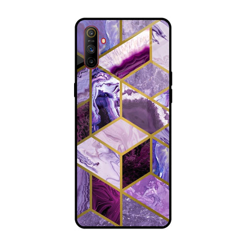Purple Rhombus Marble Glossy Case for Realme C3