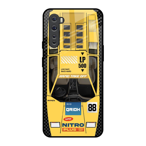 Yellow Racing Car Glossy Case for OnePlus Nord