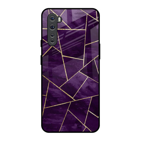 Geometric Purple Glossy Case For OnePlus Nord