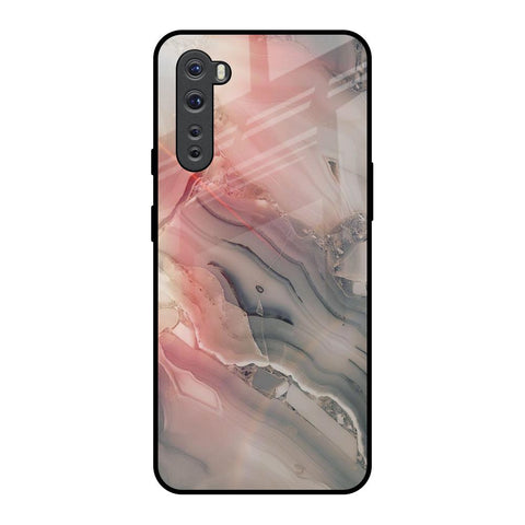 Pink And Grey Marble Glossy Case For OnePlus Nord