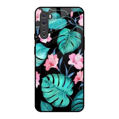 Tropical Leaves & Pink Flowers Glossy Case for OnePlus Nord