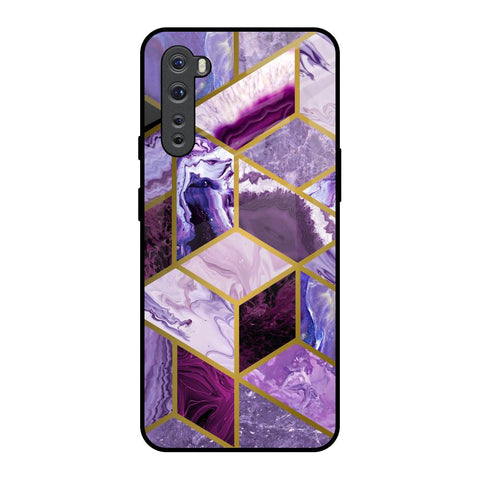 Purple Rhombus Marble Glossy Case for OnePlus Nord