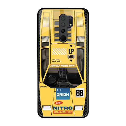 Yellow Racing Car Glossy Case for Redmi 9 prime