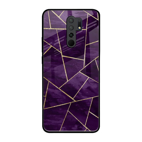 Geometric Purple Glossy Case For Redmi 9 prime