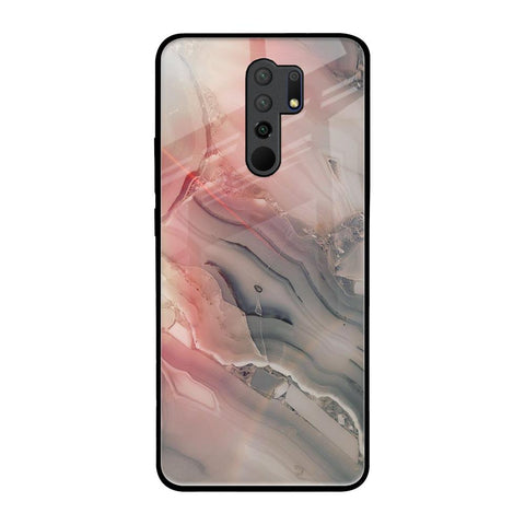 Pink And Grey Marble Glossy Case For Redmi 9 prime
