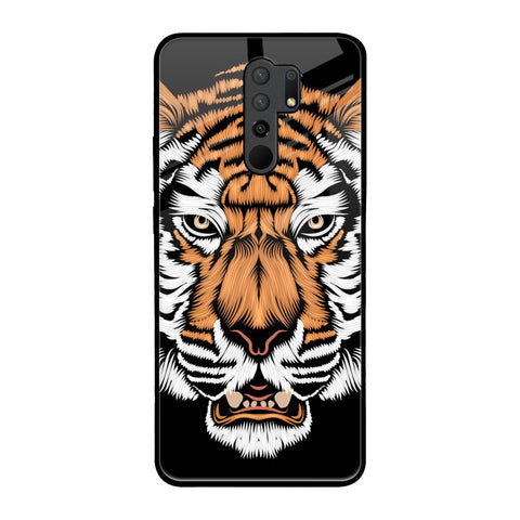 Angry Tiger Glossy Case For Redmi 9 prime