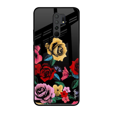 Floral Decorative Glossy Case For Redmi 9 prime