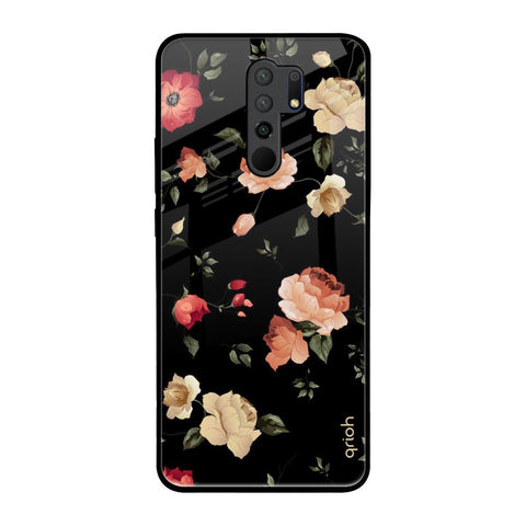 Black Spring Floral Glossy Case for Redmi 9 prime