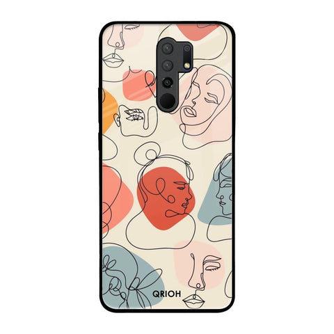 Abstract Faces Glossy Case for Redmi 9 prime