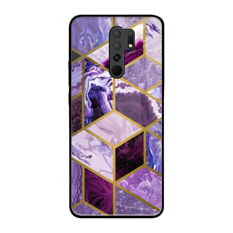 Purple Rhombus Marble Glossy Case for Redmi 9 prime