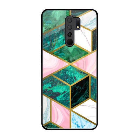 Seamless Green Marble Glossy Case for Redmi 9 prime