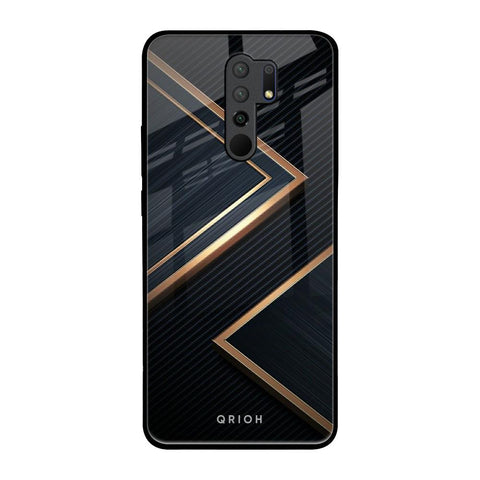 Sleek Golden & Navy Glossy Case for Redmi 9 prime