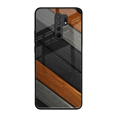 Tri Color Wood Glossy Case for Redmi 9 prime