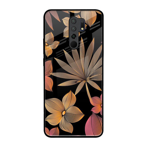 Lines Pattern Flowers Glossy Case for Redmi 9 prime