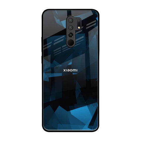 Polygonal Blue Box Glossy Case For Redmi 9 prime