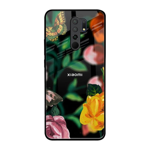 Flowers & Butterfly Glossy Case for Redmi 9 prime