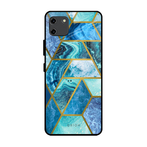 Turquoise Geometrical Marble Glossy Case for Realme C11