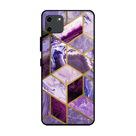Purple Rhombus Marble Glossy Case for Realme C11