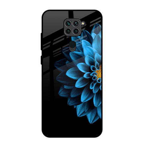 Half Blue Flower Glossy Case for Redmi Note 9