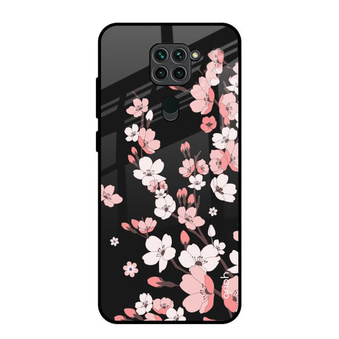 Black Cherry Blossom Glossy Case for Redmi Note 9
