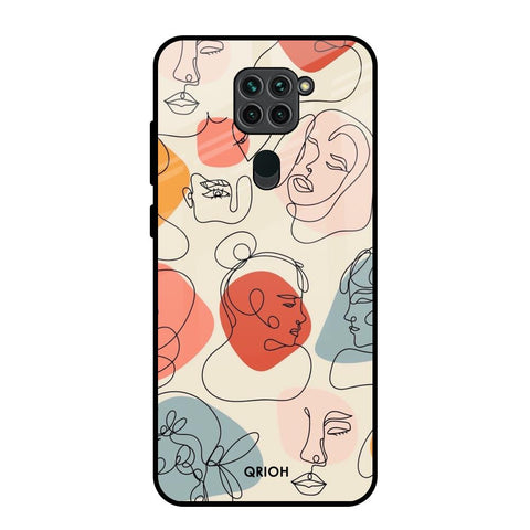 Abstract Faces Glossy Case for Redmi Note 9