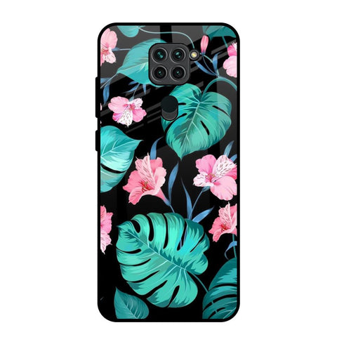 Tropical Leaves & Pink Flowers Glossy Case for Redmi Note 9