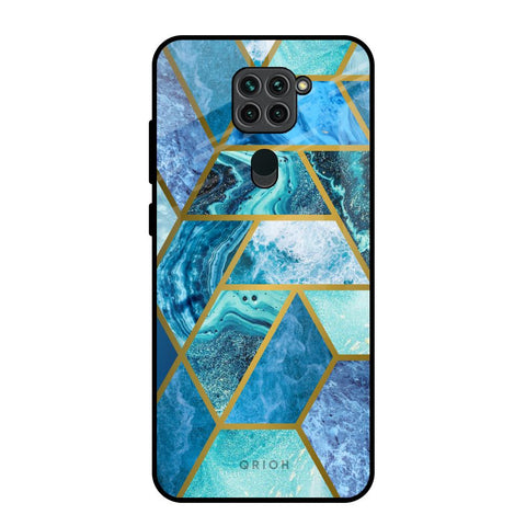 Turquoise Geometrical Marble Glossy Case for Redmi Note 9