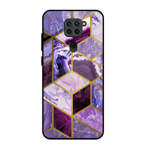 Purple Rhombus Marble Glossy Case for Redmi Note 9