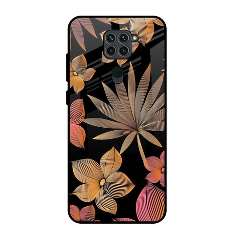 Lines Pattern Flowers Glossy Case for Redmi Note 9